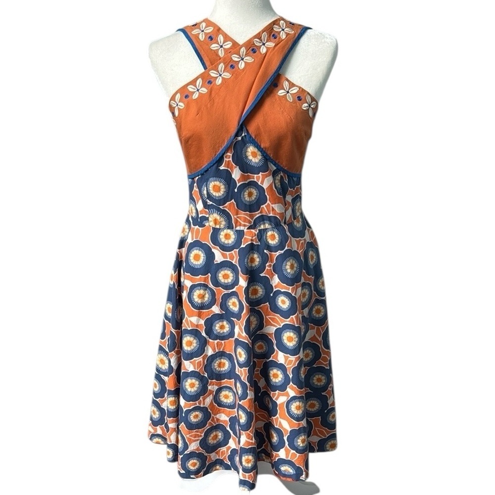 Autumn Adeigbo Sade A-Line Sleeveless Summer Dress Floral Size 4